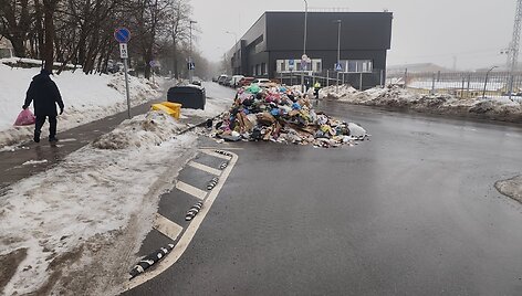 Vaizdas Vilniaus Pelesos gatvėje, kur buvo i&scaron;verstos &scaron;iuk&scaron;lės