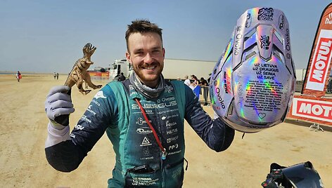 Dovydas Karka 2026 m. Dakaro ralio galutiniame fini&scaron;e