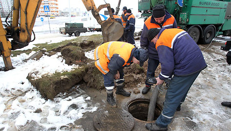 Vandentiekio avarija Žemaičių plente