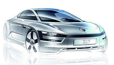 Koncepcinio „Volkswagen XL1 SEV“ eskizas