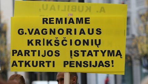 Profsąjungų protesto akimirka