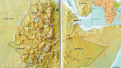 Žemėlapis Etiopija