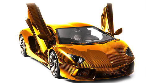 Auksu, platina ir deimantais papuo&scaron;tas &bdquo;Lamborghini Aventador&ldquo; modeliukas