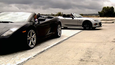 „Lamborghini Gallardo“ ir „Mazda MX-5“