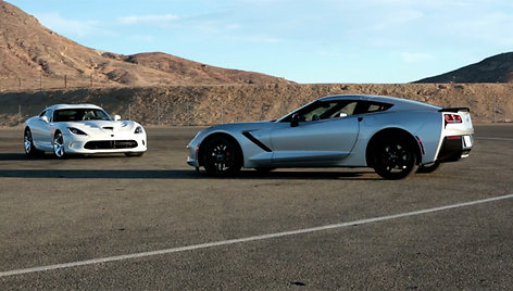 „SRT Viper“ ir „Chevrolet Corvette Stingray“