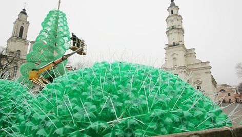 Kalėdinė eglė Kauno rotušės aikštėje