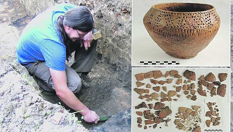 Archeologas Rytis Šiaulinskas kasinėjimų metu