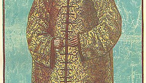 S.Herber&scaron;teinas, apsirengęs rusi&scaron;kais XVI a. drabužiais