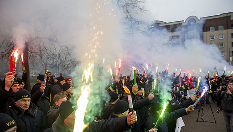 Nacionalinio pareigūnų profesinių sąjungų susivienijimo  organizuota pareigūnų protesto akcija