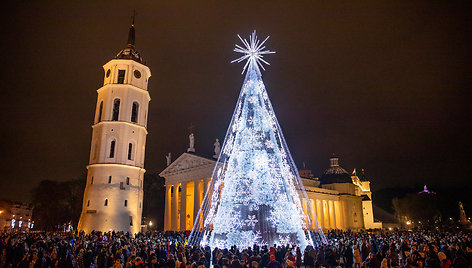 Kalėdų eglės įžiebimas Vilniuje