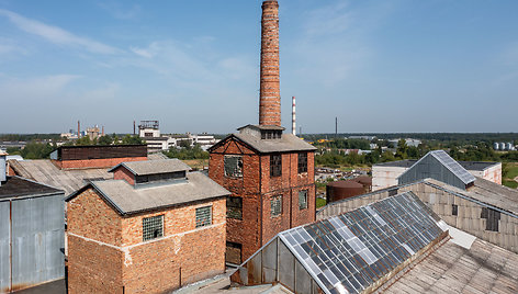 Panevėžio cukraus fabriko pastatų stogai