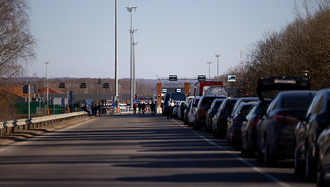 Automobilių eilė į Baltarusiją ties Medininkais