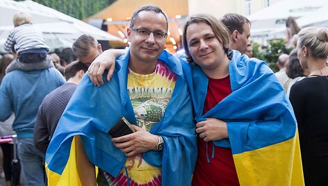 Ukrainos palaikymo koncerto Vilniuje akimirka