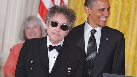 Bobas Dylanas (kairėje) ir Barackas Obama