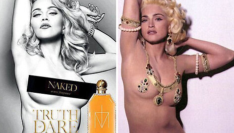 Madonna &bdquo;Truth or Dare&ldquo; kvepalų reklamoje ir knygoje &bdquo;Seksas&ldquo;