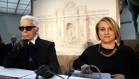 Dizaineris Karlas Lagerfeldas ir „Fendi“ kūrybos direktorė Silvia Fendi