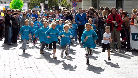 Vaikų maratono akimirka