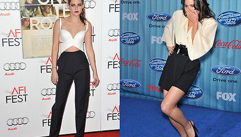 Aktorės Kirsten Stewart ir Lea Michele 