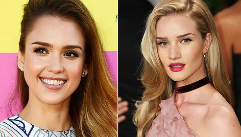 Kairėje: Jessica Alba; de&scaron;inėje: Rosie Huntington