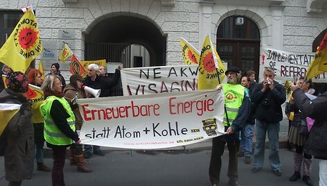 Protestas Berlyne prie&scaron; Visagino AE