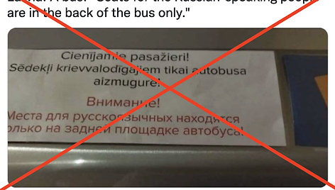 Netikras nurodymas rusakalbiams sėsti į autobuso galą paplito socialiniuose tinkluose