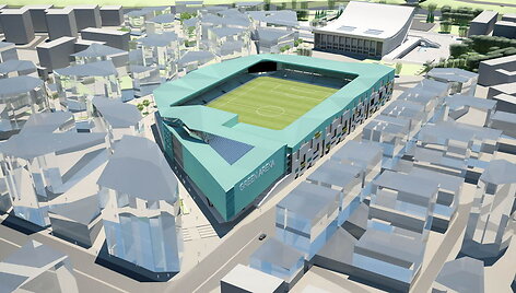 Naujo futbolo stadiono Vilniuje vizualizacijos