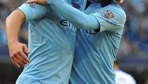 Sergio Aguero ir Davidas Silva