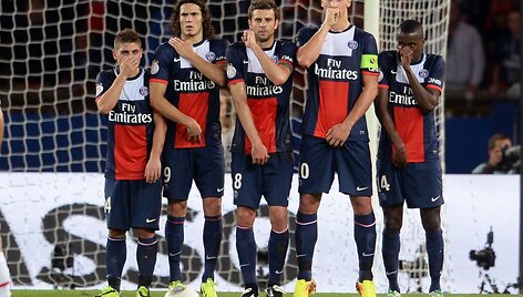 Marco Verratti, Edinsonas Cavani, Thiago Motta, Zlatanas Ibrahimovičius ir Blaise Matuidi 