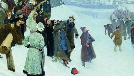 Borisas Kustodijevas &bdquo;Kum&scaron;tynės ant Maskvos upės&ldquo;, 1897 m.