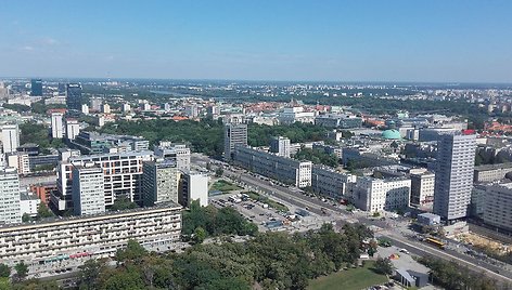 Varšuva iš aukštai nuo stalininio dangoraižio