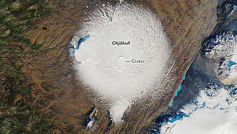 Okjökull ledynas 1986 m.