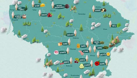 20 keisčiausių ledų Lietuvoje žemėlapis