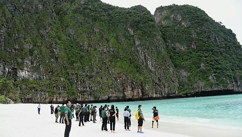 Maya Bay paplūdimys 2021 m. pabaigoje