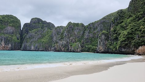 Maya Bay paplūdimys 2021 m. pabaigoje