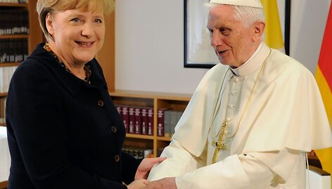 Angela Merkel ir popiežius Benediktas XVI