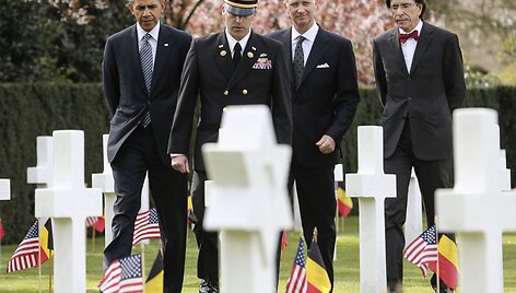 B.Obama ir Belgijos karalius Phillipe'as amerikiečių kapinėse