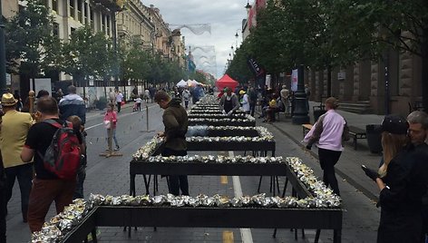 Iškepta 100 metrų obuolių virtinė