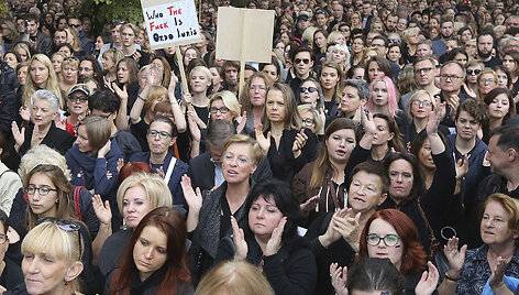 Protestas prie&scaron; abortų draudimą Lenkijoje