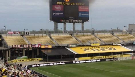 Gaisras „Columbus Crew“ stadione.