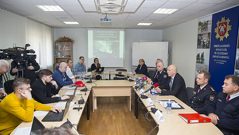 Spaudos konferencija dėl gaisro Alytuje