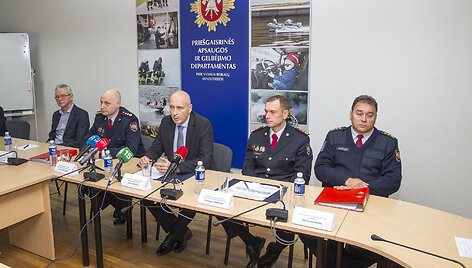 Spaudos konferencija dėl gaisro Alytuje