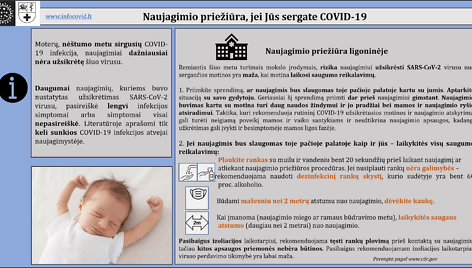 Kūdikio priežiūra ir žindymas sergant COVID-19
