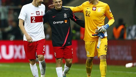 Lenkijos ir Anglijos futbolo rinktinės sužaidė lygioiosmis 1:1