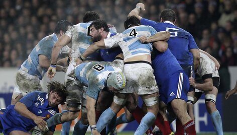Argentinos ir Prancūzijos regbio rinktinių mače pergalę &scaron;ventė europiečiai 39:22
