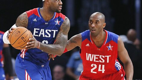 Per NBA &bdquo;Žvaigždžių dieną&ldquo; kovėsi Lebronas Jamesas prie&scaron; Kobe Bryantą.
