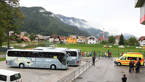 Lietuvos krepšinio rinktinė atvyko į „Podmežakla“ areną žaisti Europos čempionato mačo su bosniai