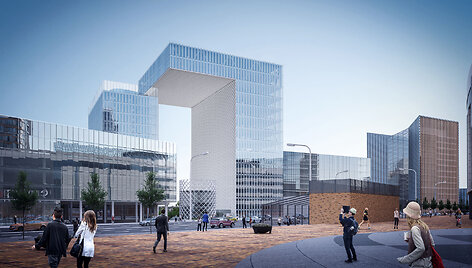 Multifunkcinio centro de&scaron;iniajame Neries krante architektūriniai pasiūlymai (vizualizacijos)
