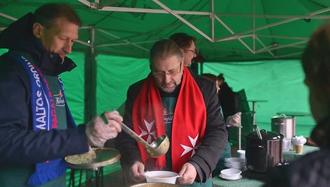 Akcijos „Maltiečių sriuba“ Panevėžyje akimirka