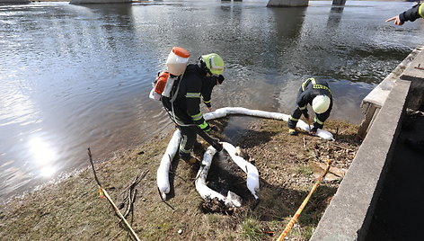 Teršalų stabdymo darbai Nemune