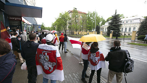 Protestas prie Baltarusijos ambasados Vilniuje